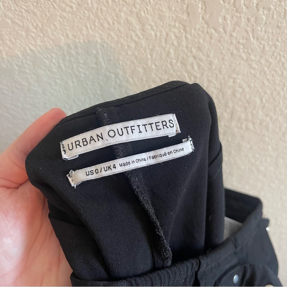 Urban Outfitters Black Flare Stretch Pants Partial Belt High Rise Womens Size 0 - Picture 8 of 10